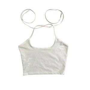 Womens Crop Top Size Xs White Self Tie Shirt Blushmark